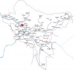 Meje občine in ozemlje, ki ga obsega, so razvidni iz zemljevida